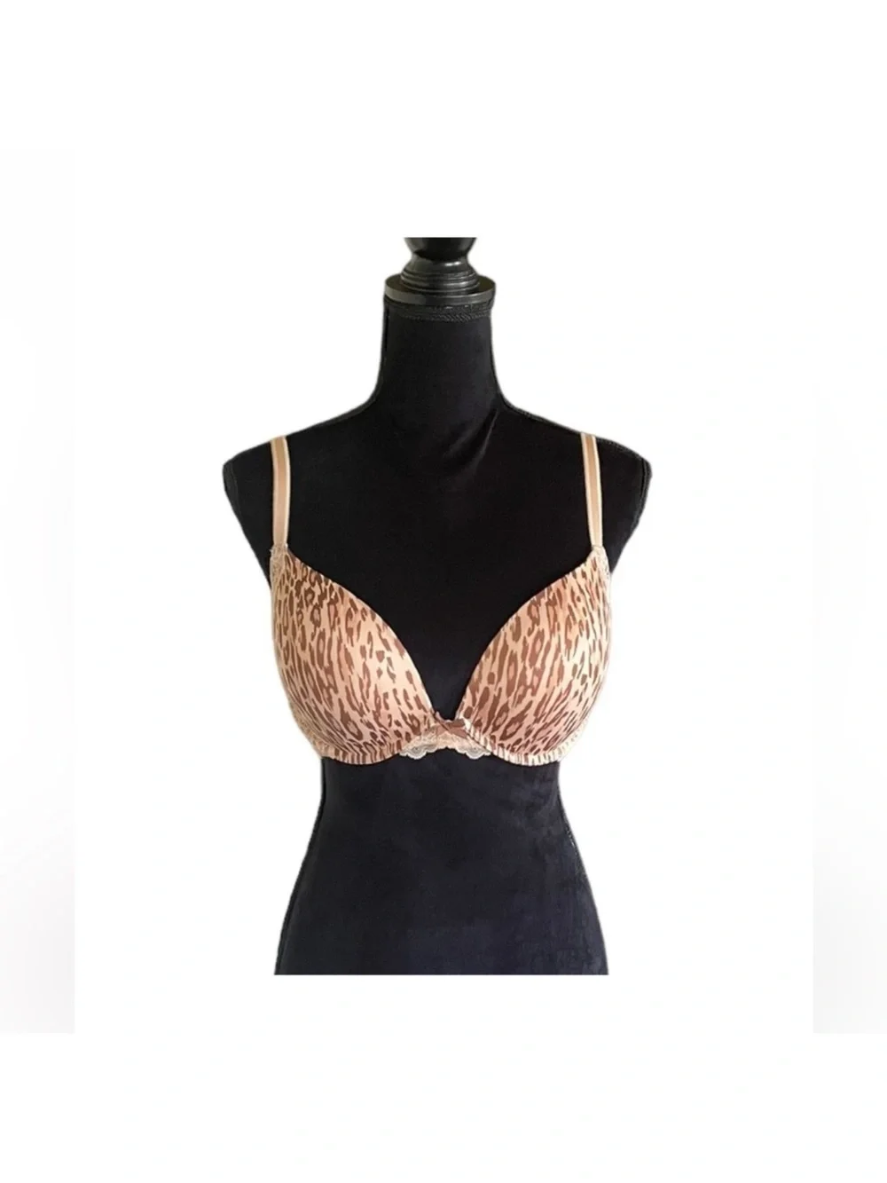 Victoria’s Secret Dream Angels push-up leopard pink & lace lingerie bra size 36D - Picture 2 of 14